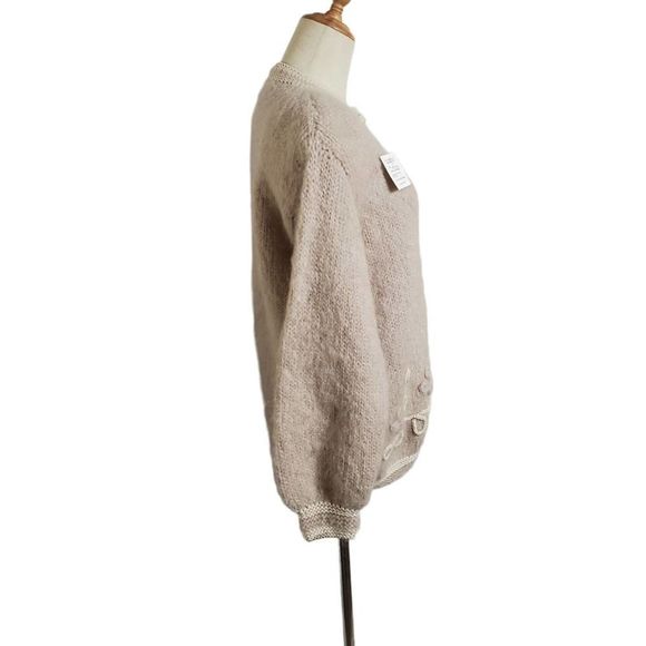 NWT Flaherty Imports Kennebunkport Tan Embroidered Cardigan - Picture 3 of 8